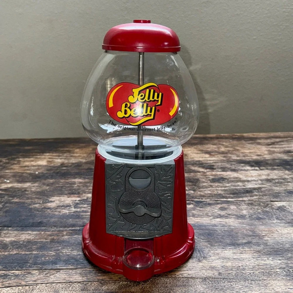 Vintage JELLY BELLY Glass Metal Carousel Candy Dispenser Gum Ball Machine 1980’s - Picture 4 of 11